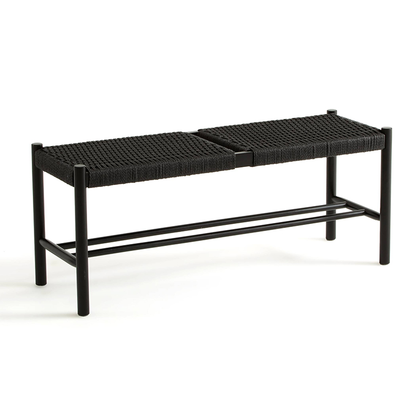 Банкетка Enzo Wicker Black Banquet Черный Банкетка Enzo Wicker Black Banquet Черный в Орле | Loft Concept