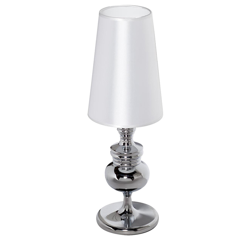 Настольная лампа Brumley Table Lamp Хром Белый Настольная лампа Brumley Table Lamp Хром Белый в Орле | Loft Concept