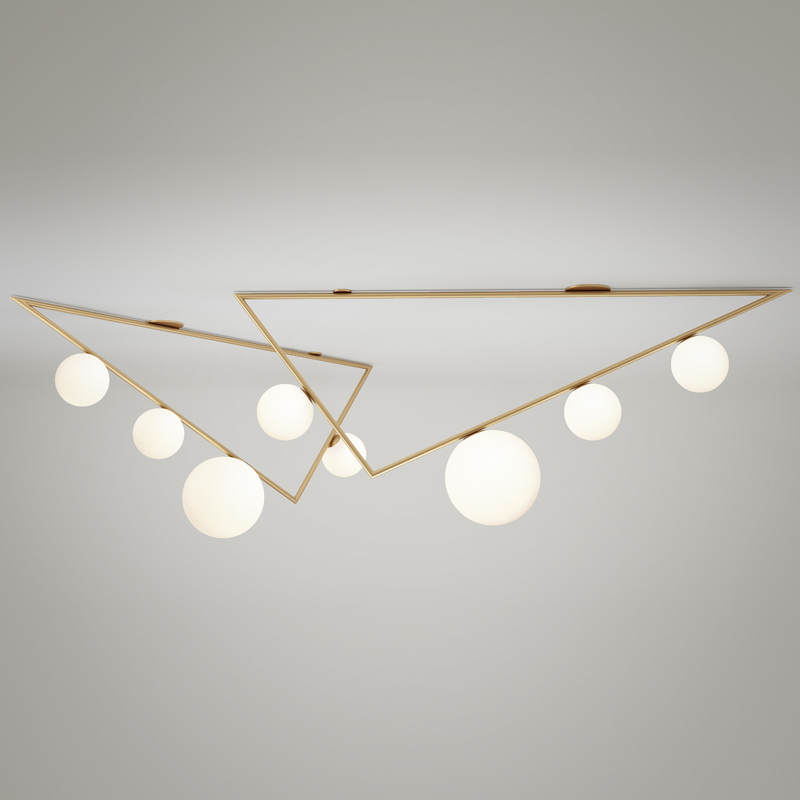 Потолочный светильник Atelier Areti Girlande Ceiling Triangle Золотой Белый Потолочный светильник Atelier Areti Girlande Ceiling Triangle Золотой Белый в Орле | Loft Concept