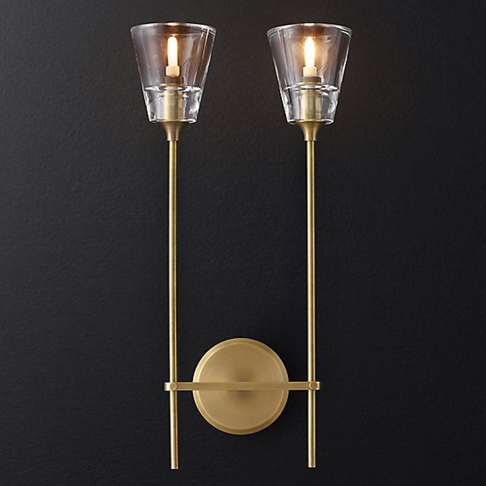Бра RH Torche De Verre Double wall lamp Латунь Бра RH Torche De Verre Double wall lamp Латунь в Орле | Loft Concept