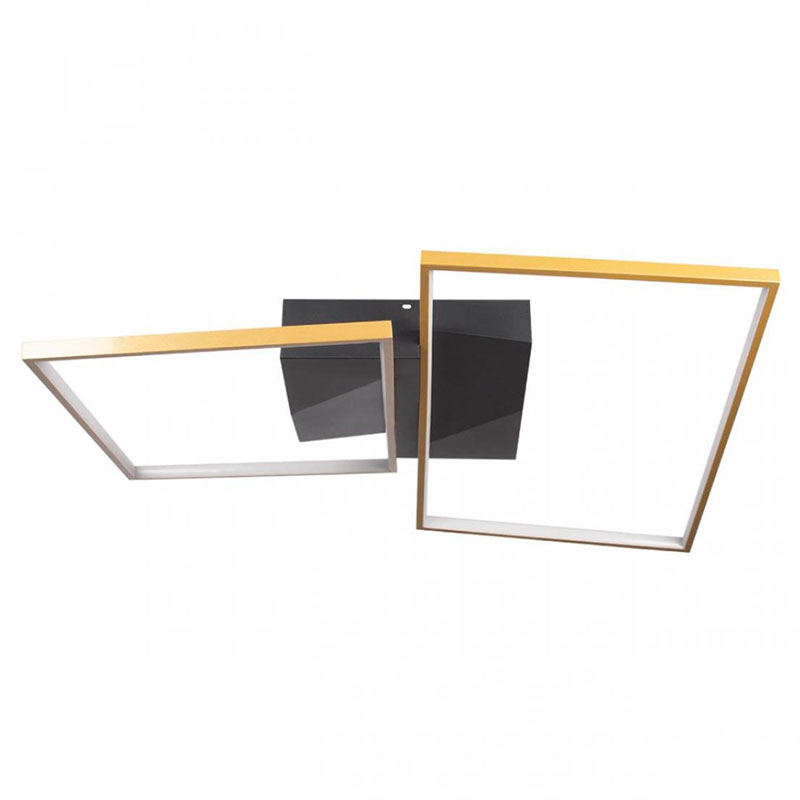 Потолочный светильник Black square and rectangle Gold Черный Золотой Потолочный светильник Black square and rectangle Gold Черный Золотой в Орле | Loft Concept