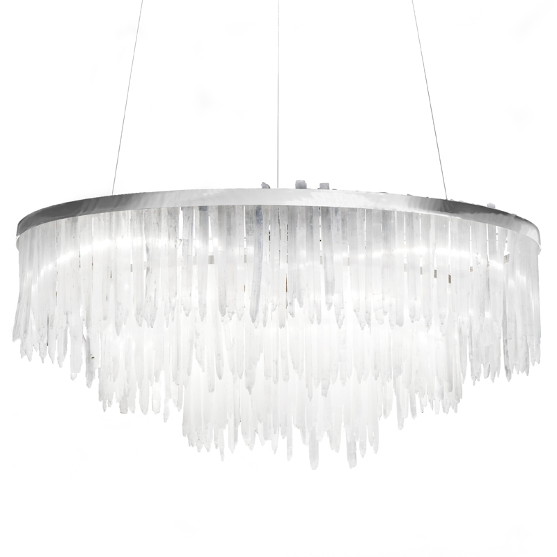 Люстра LAMP SELENITE Прозрачный белый Хром Люстра LAMP SELENITE Прозрачный белый Хром в Орле | Loft Concept