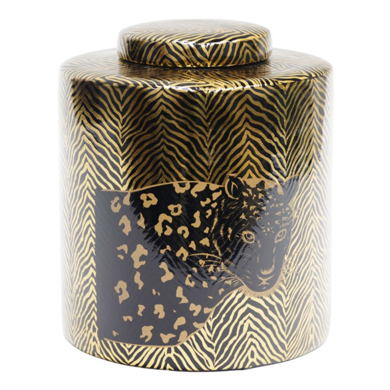Ваза Leopard Vase black and gold 25 Черный Золотой в Орле | Loft Concept 