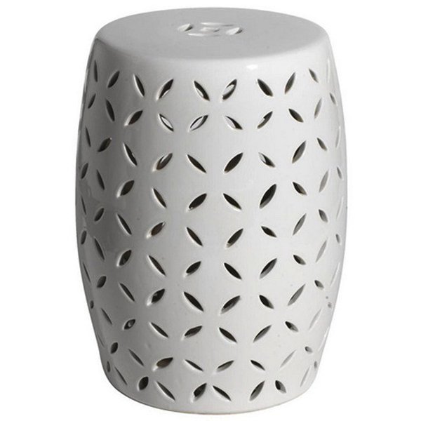Керамический табурет Carved Garden Stool - White Белый Керамический табурет Carved Garden Stool - White Белый в Орле | Loft Concept