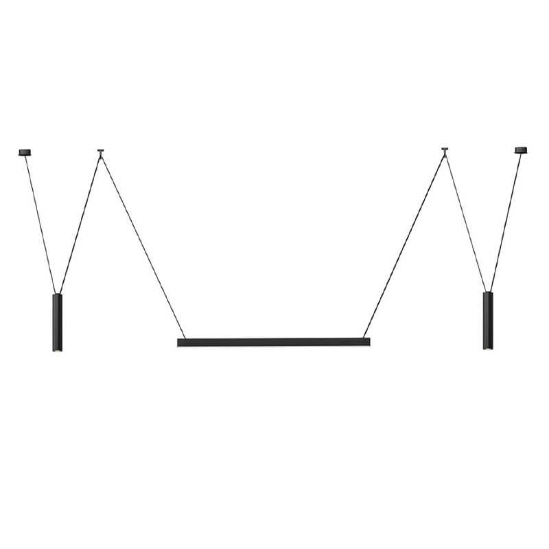 Комплект трековой системы из трех светильников черного цвета Flos Wireline Lighting Черный Комплект трековой системы из трех светильников черного цвета Flos Wireline Lighting Черный в Орле | Loft Concept