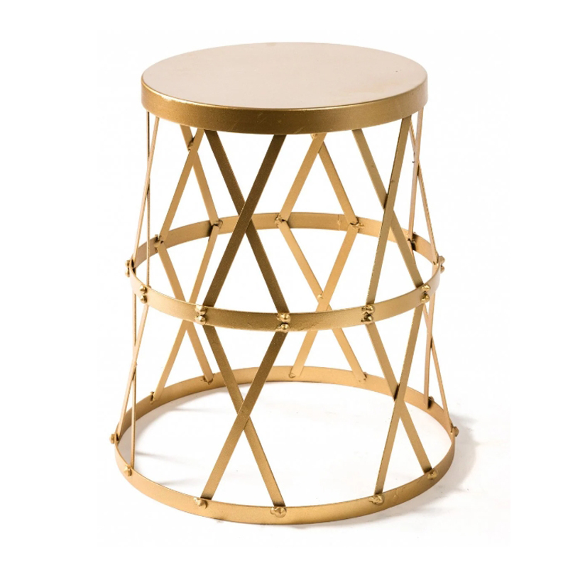 Приставной стол Metal Round Drum матовое золото Приставной стол Metal Round Drum матовое золото в Орле | Loft Concept