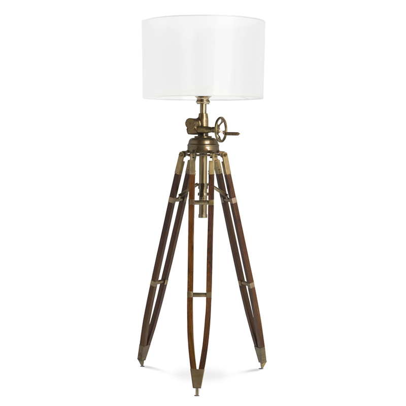 Торшер Eichholtz Floor Lamp Royal Marine Cream Кремовый Коричневый Латунь Античная полированная Торшер Eichholtz Floor Lamp Royal Marine Cream Кремовый Коричневый Латунь Античная полированная в Орле | Loft Concept