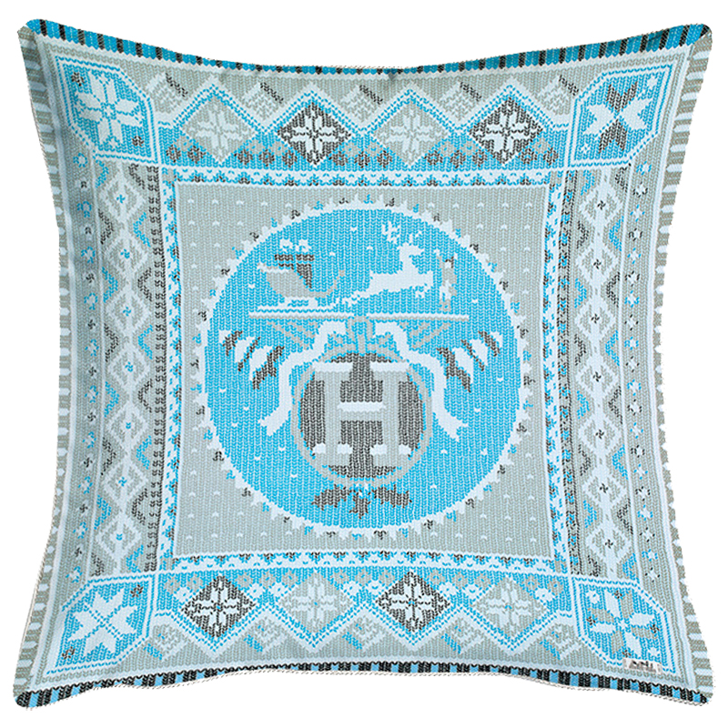 Декоративная подушка Hermes Christmas 172 Голубой Серый Декоративная подушка Hermes Christmas 172 Голубой Серый в Орле | Loft Concept