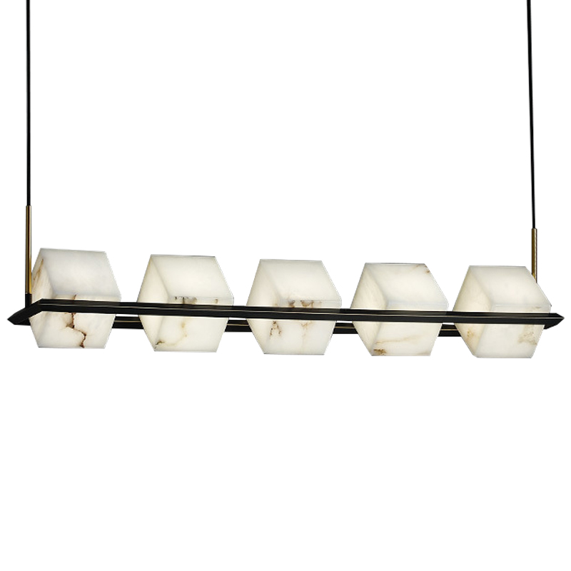 Люстра Marble Cubes Modern Light Chandelier 5 плафонов Черный Белый Мрамор Bianco Латунь Люстра Marble Cubes Modern Light Chandelier 5 плафонов Черный Белый Мрамор Bianco Латунь в Орле | Loft Concept