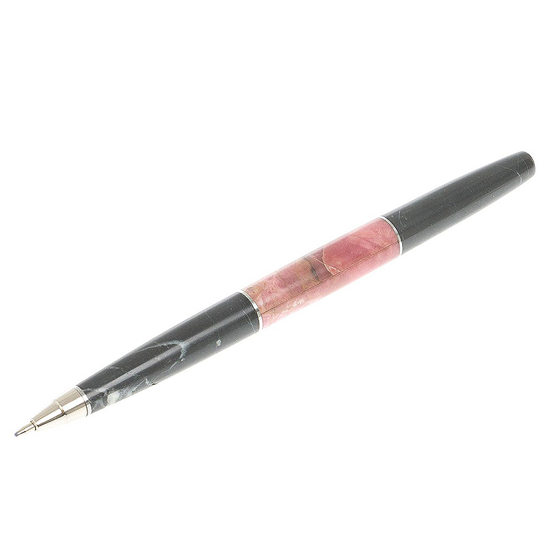 Ручка шариковая из натуральных камней Родонит Змеевик Stone Pens Розовый Черный Серебряный Ручка шариковая из натуральных камней Родонит Змеевик Stone Pens Розовый Черный Серебряный в Орле | Loft Concept