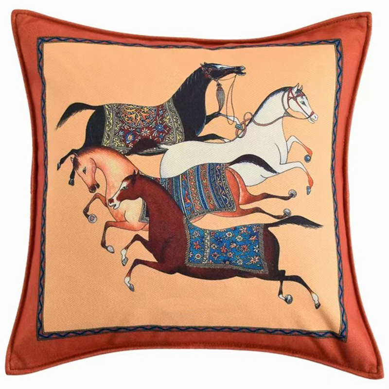 Декоративная подушка Hermes Horse 39 Оранжевый Мульти Декоративная подушка Hermes Horse 39 Оранжевый Мульти в Орле | Loft Concept