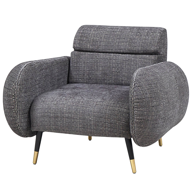 Кресло Hebert Armchair Grey Серый Черный Латунь Кресло Hebert Armchair Grey Серый Черный Латунь в Орле | Loft Concept