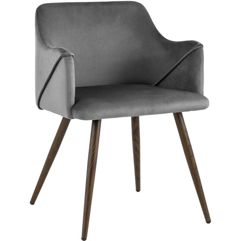 Стул Monarch Chair Серый Велюр Серый Коричневый Стул Monarch Chair Серый Велюр Серый Коричневый в Орле | Loft Concept