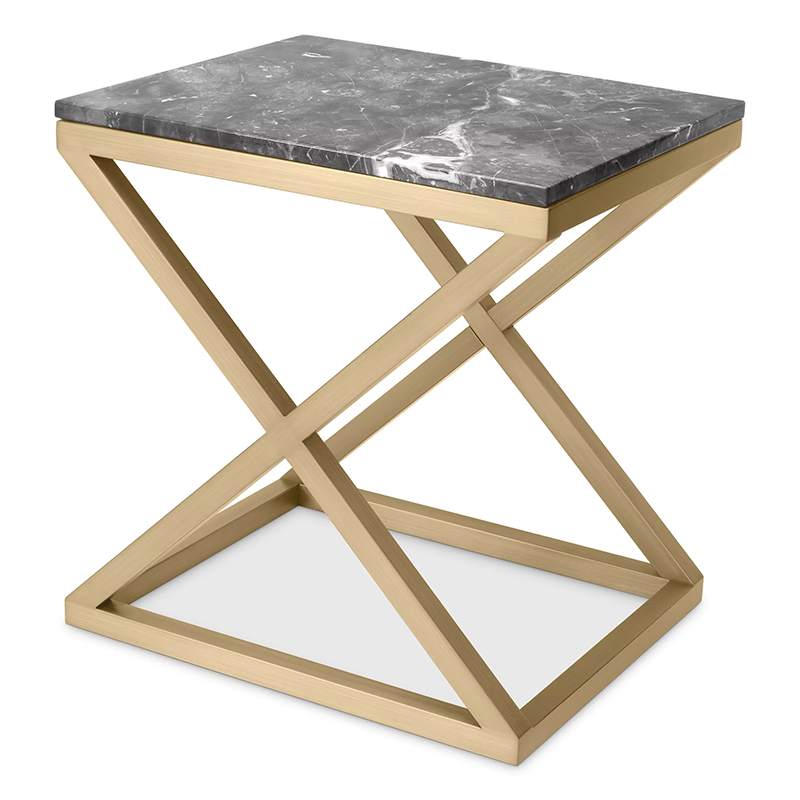 Приставной стол Eichholtz Side Table Criss Cross Латунь Серый в Орле | Loft Concept 