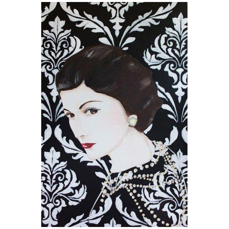 Картина “Coco Chanel with Damask Wallpaper” Мульти Картина “Coco Chanel with Damask Wallpaper” Мульти в Орле | Loft Concept