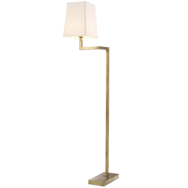 Торшер Eichholtz Floor Lamp Cambell Brass Латунь Винтажная латунь Белый в Орле | Loft Concept 
