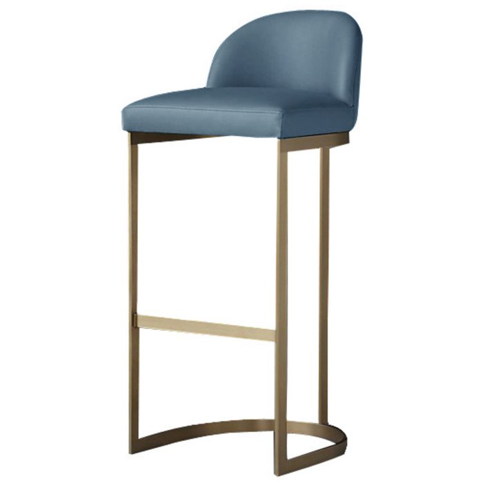 Барный стул  Barrel Back Counter Stool Голубой Золотой в Орле | Loft Concept 