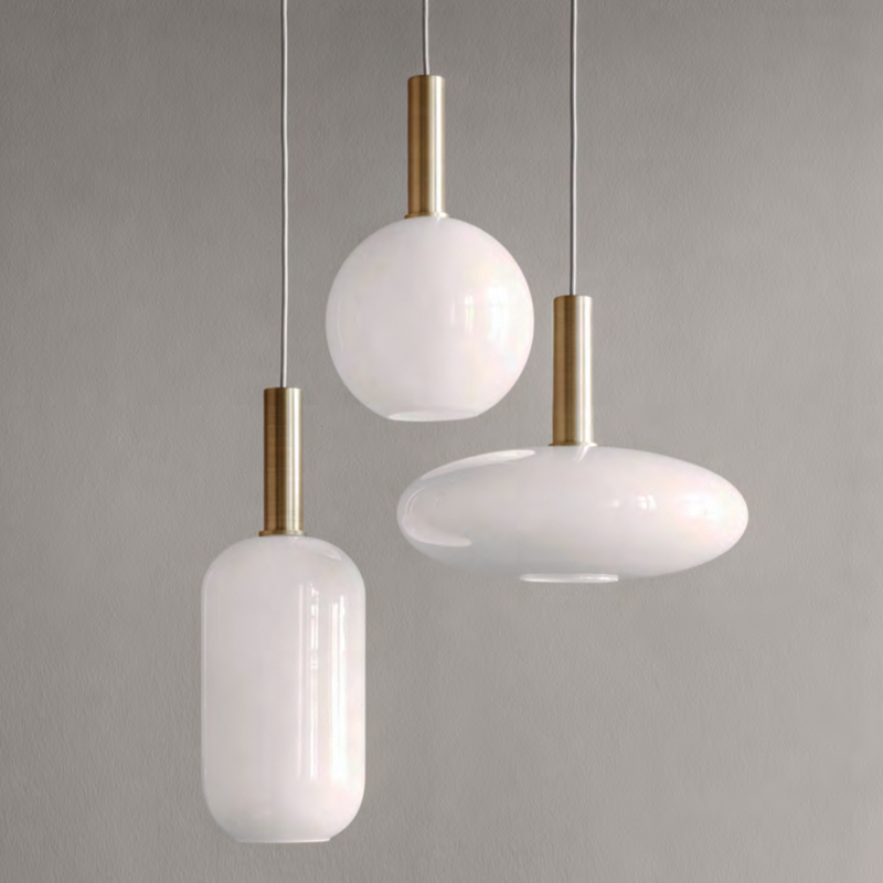 Подвесной светильник Ferm Living Opal Lamp Белый Золотой Подвесной светильник Ferm Living Opal Lamp Белый Золотой в Орле | Loft Concept