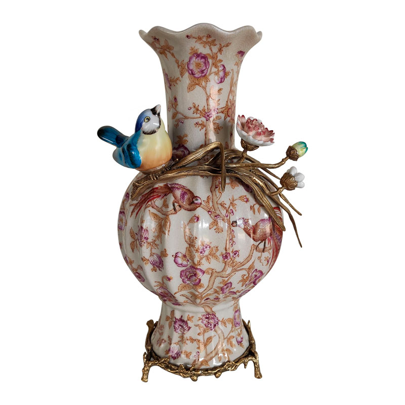 Ваза с орнаментом фигурка птичка Porcelain ornament Мульти Ваза с орнаментом фигурка птичка Porcelain ornament Мульти в Орле | Loft Concept