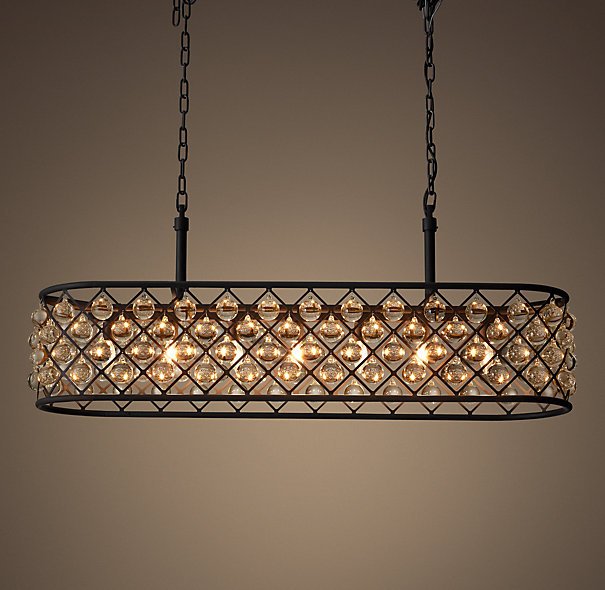 Люстра RH Spencer Rectangular Chandelier 100 Черный Люстра RH Spencer Rectangular Chandelier 100 Черный в Орле | Loft Concept