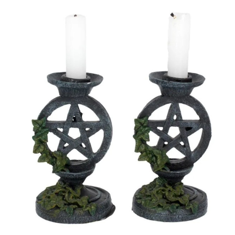 Набор из 2-х подсвечников Pentagram Candlestick Серый в Орле | Loft Concept 