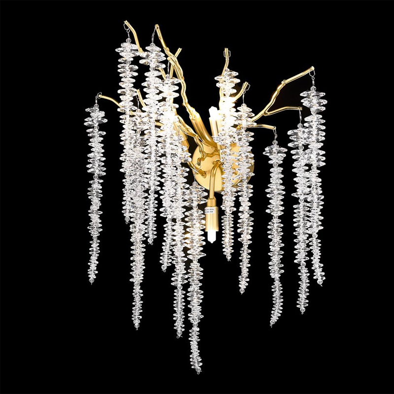 Хрустальный Бра Leaves Gold Золотой Хрустальный Бра Leaves Gold Золотой в Орле | Loft Concept