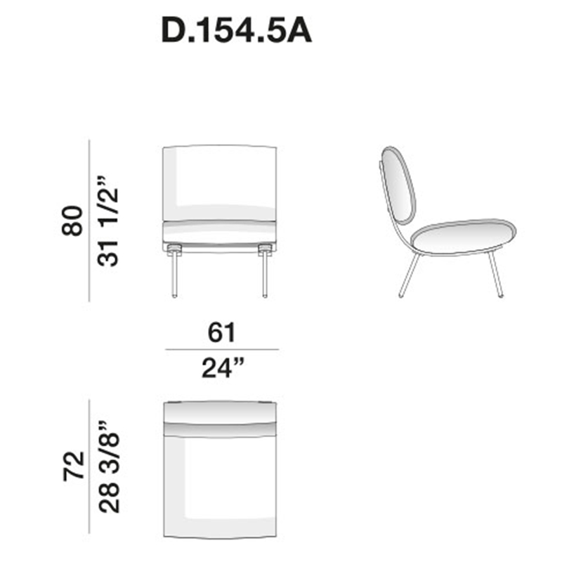 Дизайнерское кресло без подлокотников Gio Ponti ROUND D.154.5 Armchair Дизайнерское кресло без подлокотников Gio Ponti ROUND D.154.5 Armchair в Орле