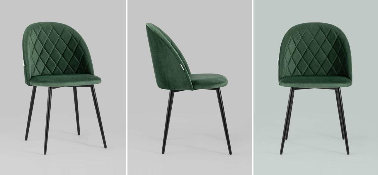 Стул Miruna Rhombus Зеленый Велюр - фото