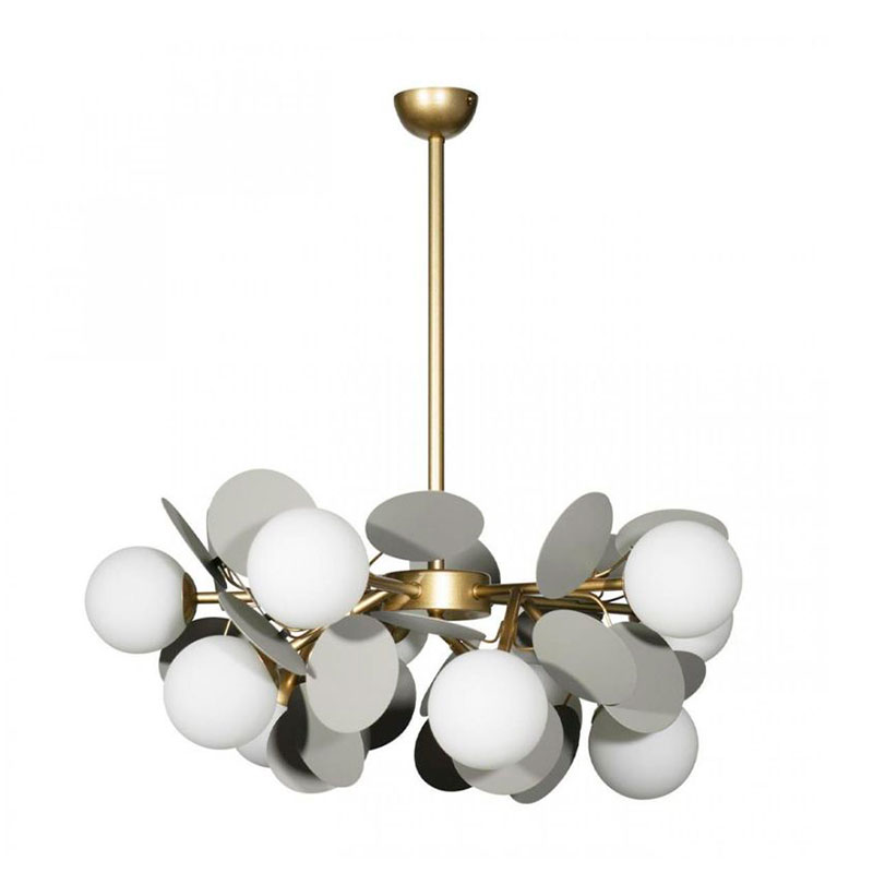 Люстра MATISSE Chandelier Gray 10 ламп Серый Золотой Белый Люстра MATISSE Chandelier Gray 10 ламп Серый Золотой Белый в Орле | Loft Concept