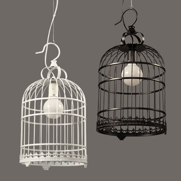 Подвесной светильник Bird Cage Белый Черный Подвесной светильник Bird Cage Белый Черный в Орле | Loft Concept