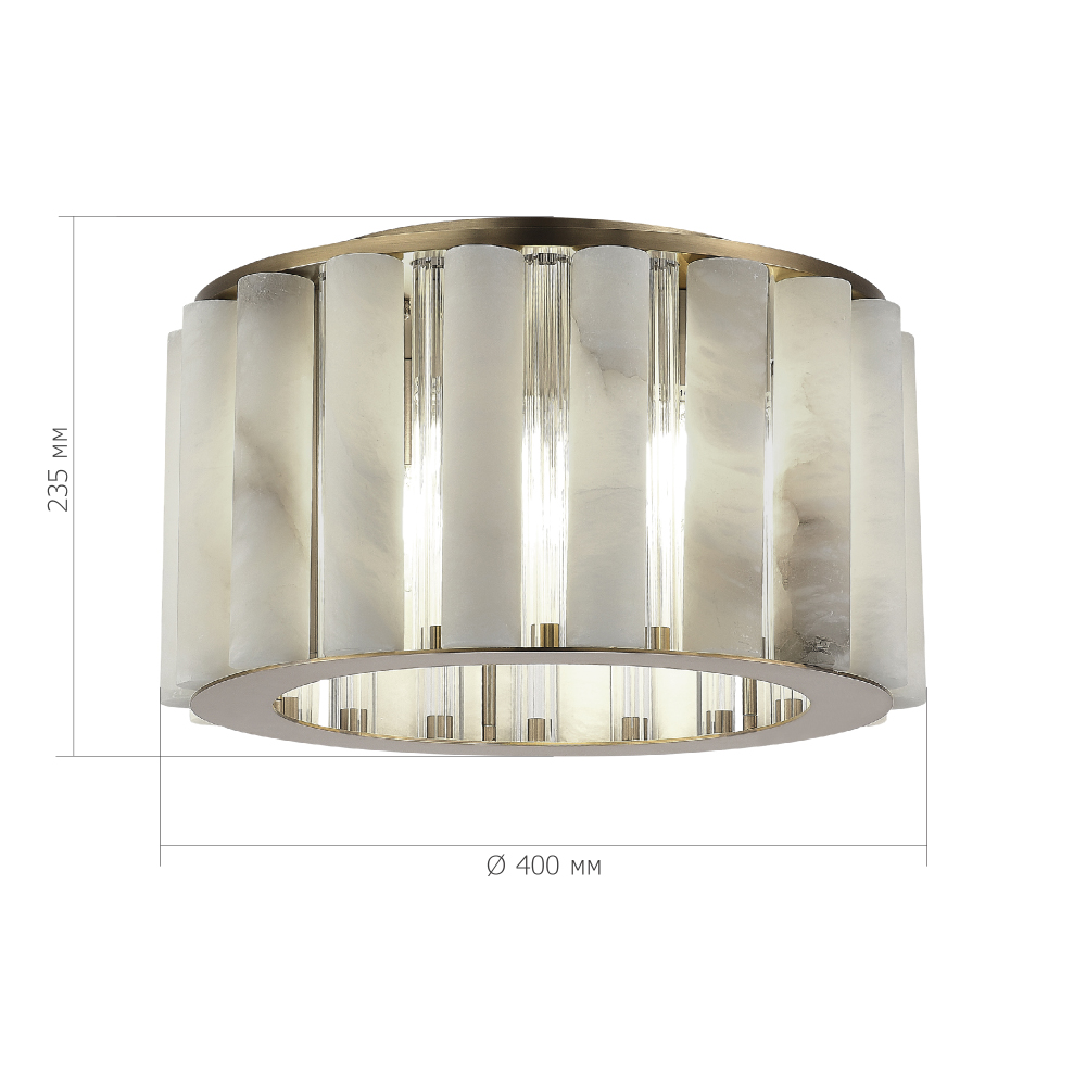 Потолочный светильник из стекла и премиального алебастра Ravishment в Орле