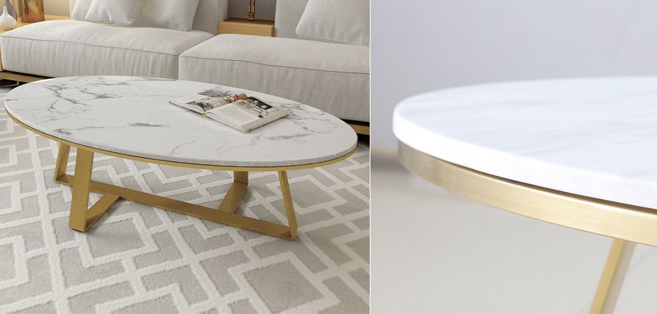 Кофейный стол Marble Oval Table Кофейный стол Marble Oval Table - Loft-Concept в Орле