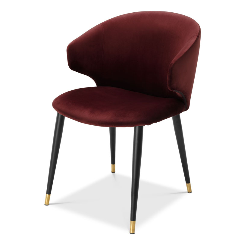 Стул Eichholtz DINING CHAIR VOLANTE burgundy Бургундский красный Черный Золотой Стул Eichholtz DINING CHAIR VOLANTE burgundy Бургундский красный Черный Золотой в Орле | Loft Concept