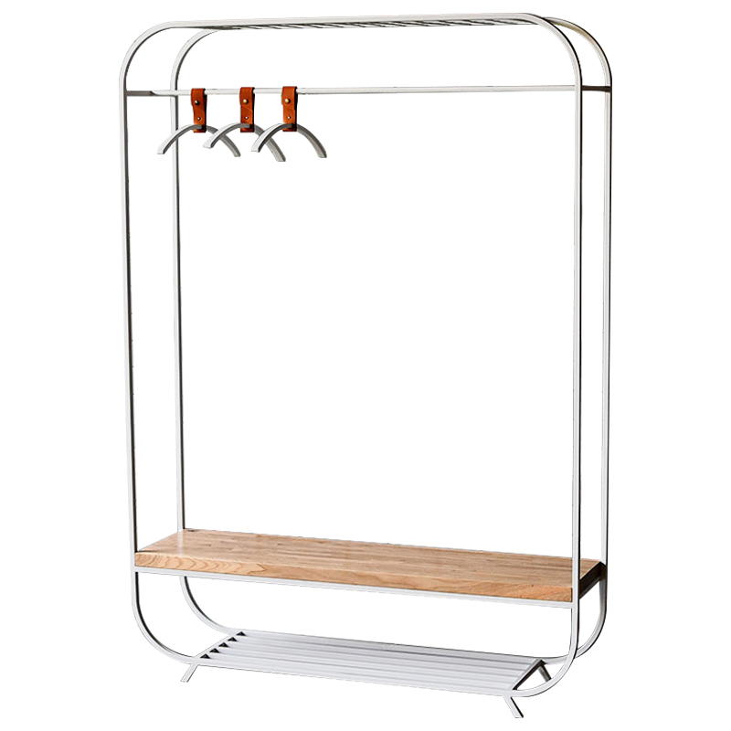 Рейл Jethro Industrial Metal Rust Clothes Rail Белый Светлый дуб Рейл Jethro Industrial Metal Rust Clothes Rail Белый Светлый дуб в Орле | Loft Concept