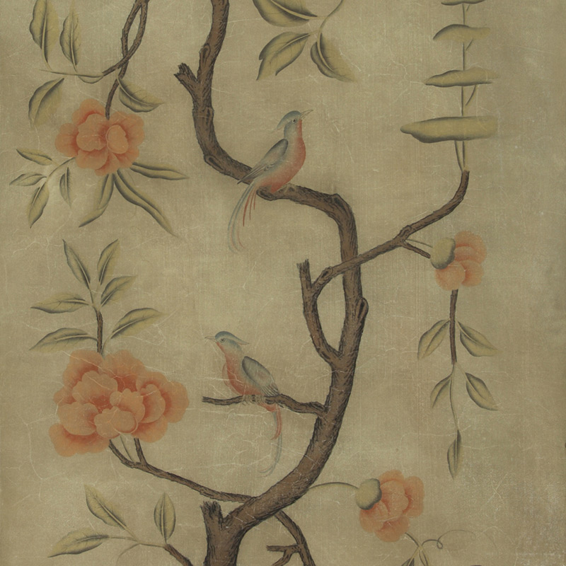 Обои ручная роспись Gustavian Tree of Life Special Colourway on brown Williamsburg  в Орле | Loft Concept 