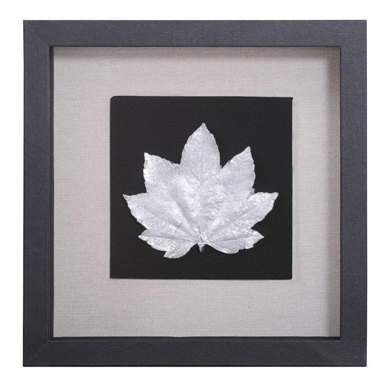 Панно Cassian Curled Maple Leaf Черный Серебряный Панно Cassian Curled Maple Leaf Черный Серебряный в Орле | Loft Concept