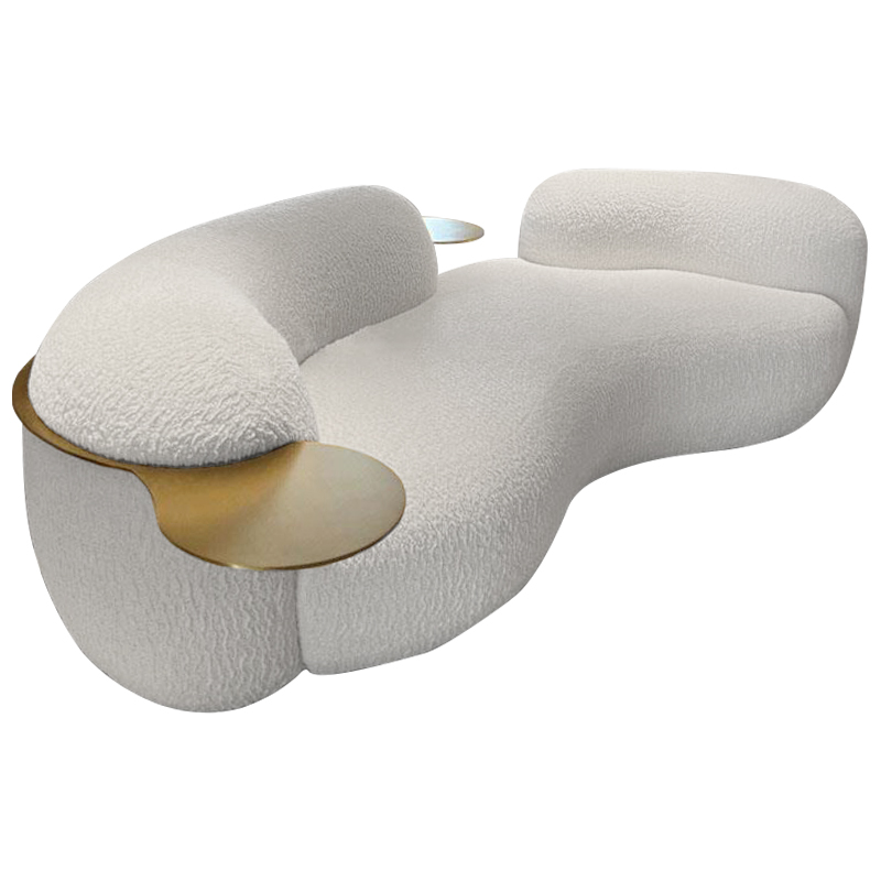 Диван Lammert White Boucle Sofa Белый Латунь Диван Lammert White Boucle Sofa Белый Латунь в Орле | Loft Concept