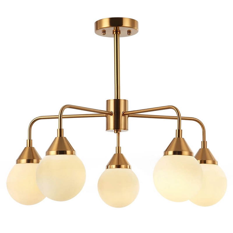 Люстра Phainon Gold Chandelier 5 Золотой Белый Люстра Phainon Gold Chandelier 5 Золотой Белый в Орле | Loft Concept