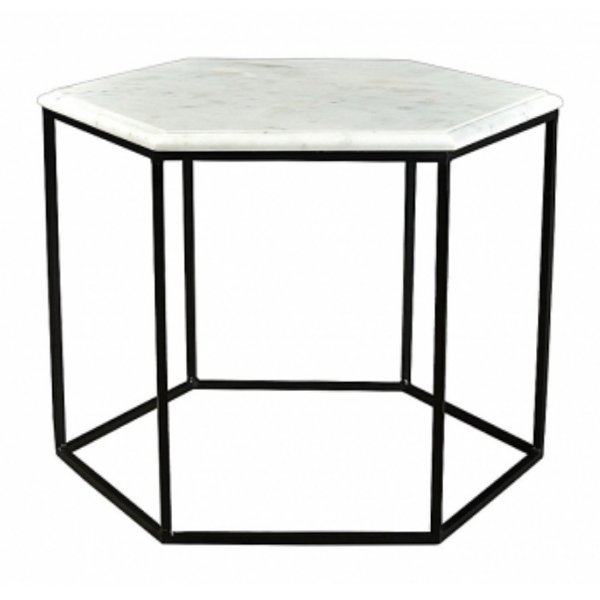 Кофейный столик Hexagon White Marble Белый Мрамор Bianco Черный матовый Кофейный столик Hexagon White Marble Белый Мрамор Bianco Черный матовый в Орле | Loft Concept