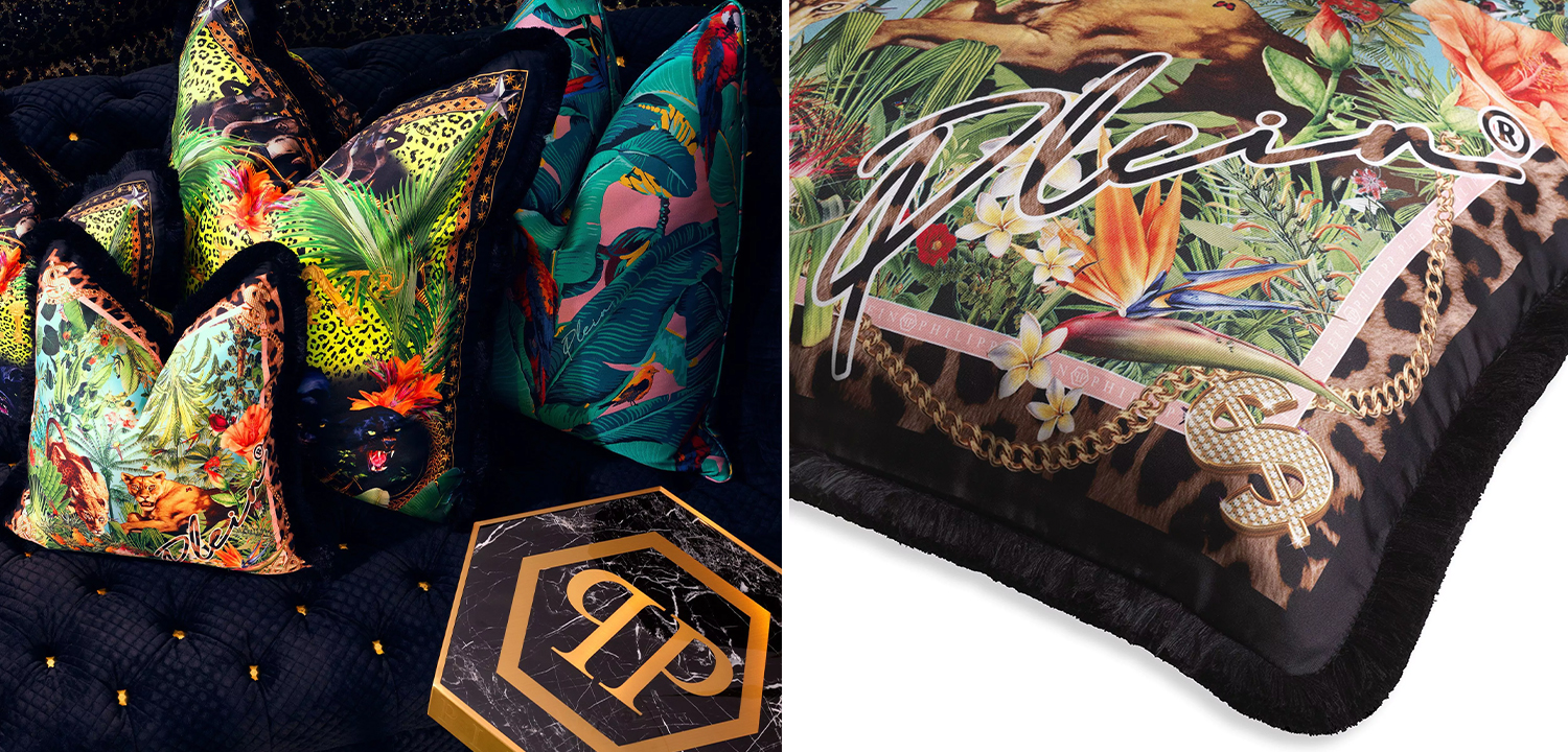 Подушка Philipp Plein Cushion Silk Exotic 70 x 70 - фото