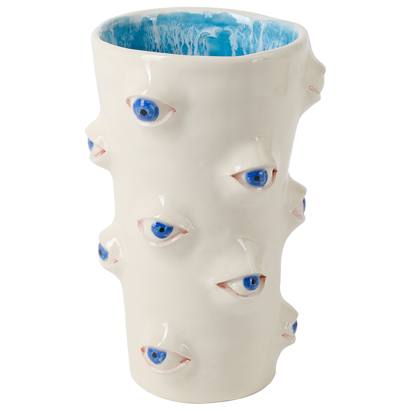 Ваза Many Eyes Vase Молочный Голубой Синий Ваза Many Eyes Vase Молочный Голубой Синий в Орле | Loft Concept