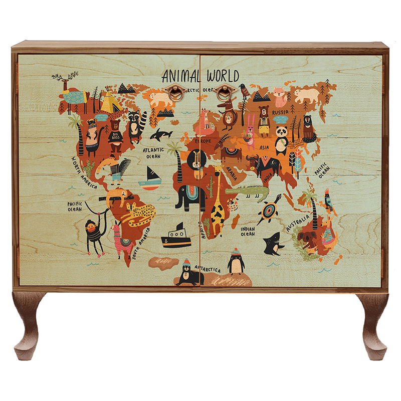 Комод деревянный Animal World Chest of Drawers Коричневый Бежевый Мульти Комод деревянный Animal World Chest of Drawers Коричневый Бежевый Мульти в Орле | Loft Concept