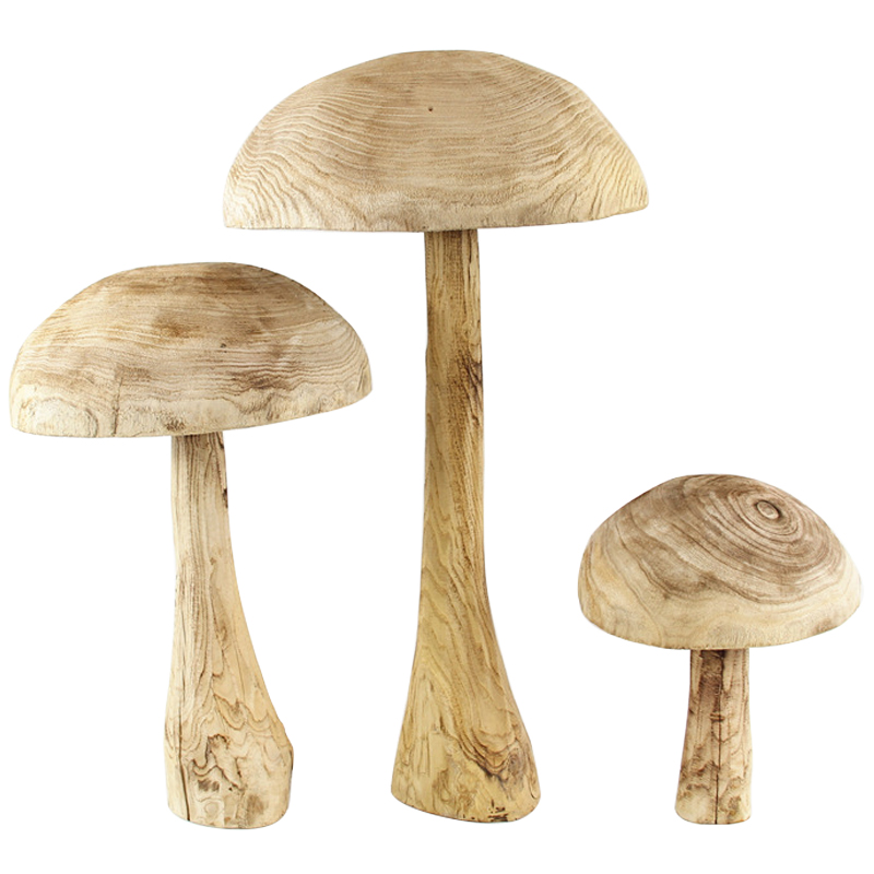Декоративные деревянные статуэтки Грибы Wooden Mushrooms Древесина в Орле | Loft Concept 