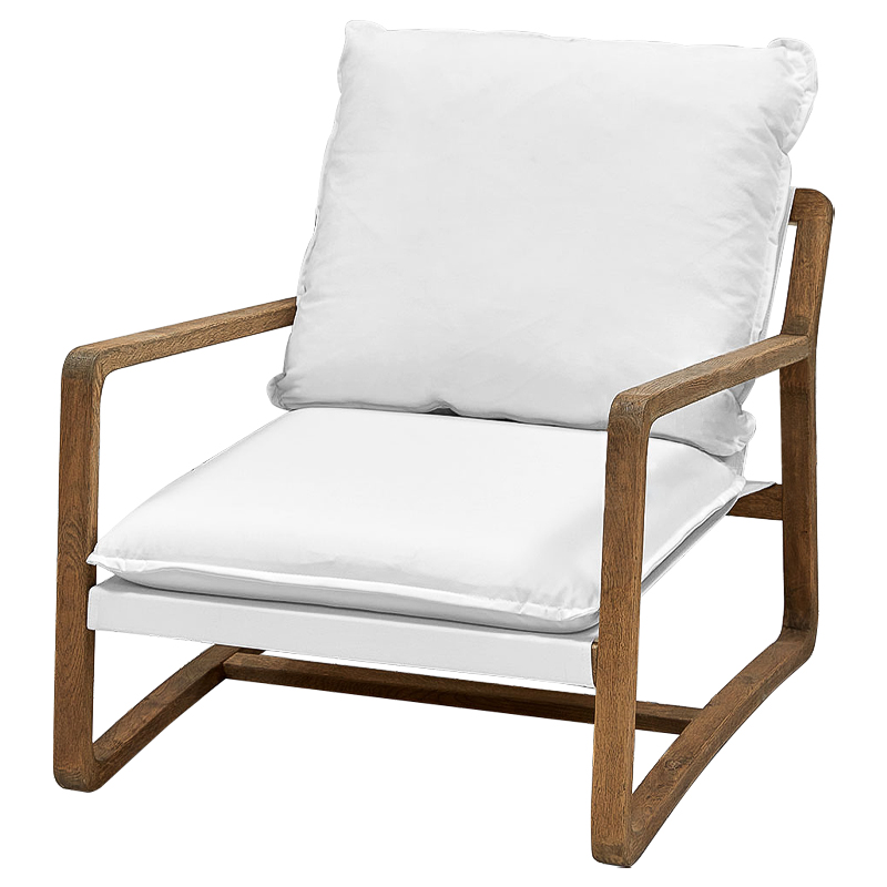 Белое кресло Loan Armchair с каркасом из массива дуба Белый Светлый дуб Белое кресло Loan Armchair с каркасом из массива дуба Белый Светлый дуб в Орле | Loft Concept
