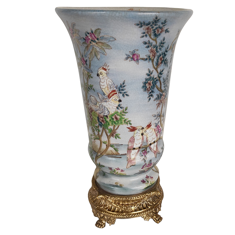 Ваза Blue Vase Parrots Бронза Мульти Голубой Ваза Blue Vase Parrots Бронза Мульти Голубой в Орле | Loft Concept
