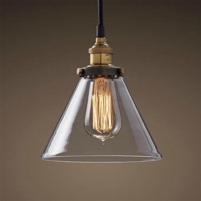 Подвесной светильник Loft Clear Glass Wide Cloche Черный Подвесной светильник Loft Clear Glass Wide Cloche Черный в Орле | Loft Concept