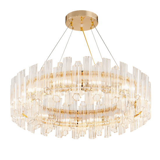 Люстра KEBO AMAZING GLASS CHANDELIER Прозрачное Стекло Золотой в Орле | Loft Concept 