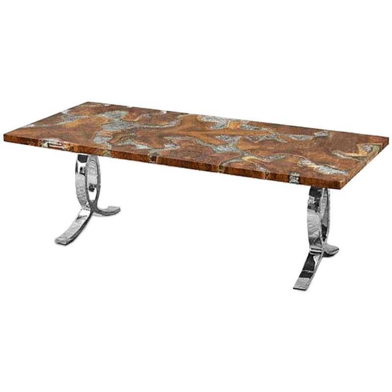 Обеденный стол Bradan Table Коричневый Хром Обеденный стол Bradan Table Коричневый Хром в Орле | Loft Concept