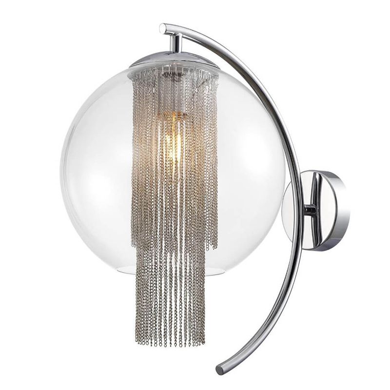Бра Cascade Chains Wall Lamp Прозрачное Стекло Хром Серебряный Бра Cascade Chains Wall Lamp Прозрачное Стекло Хром Серебряный в Орле | Loft Concept