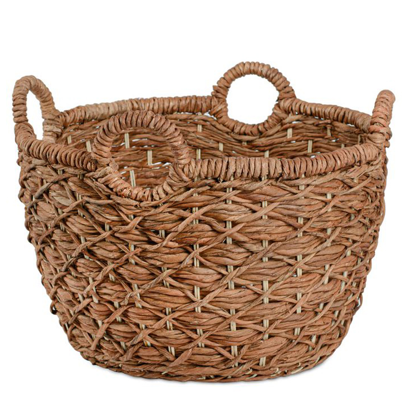 Корзина плетеная Wicker basket 4 handles Коричневый Корзина плетеная Wicker basket 4 handles Коричневый в Орле | Loft Concept